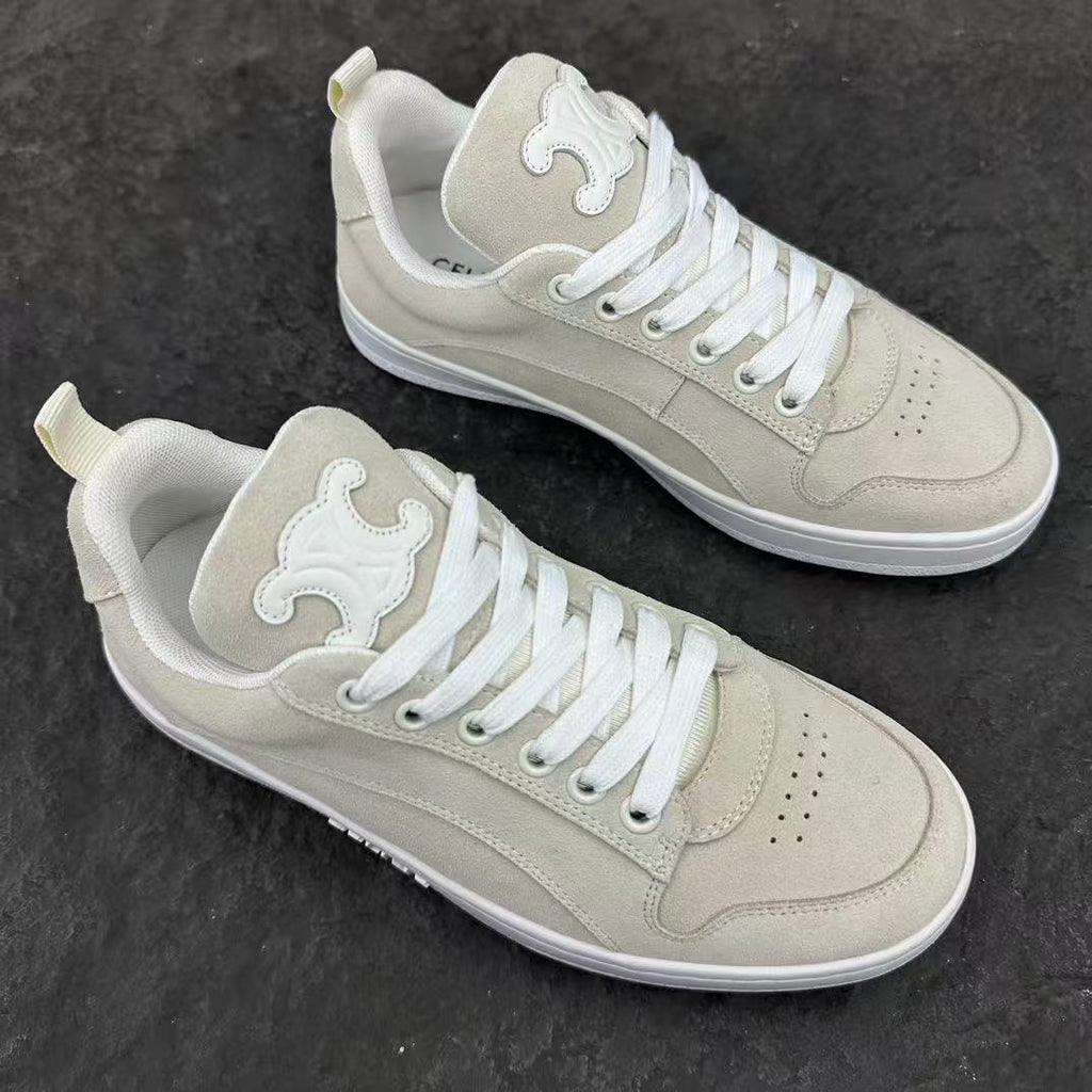 Celine HUNTINGTON Low-Top Lace-Up Sneakers in Calfskin Suede & Mesh
