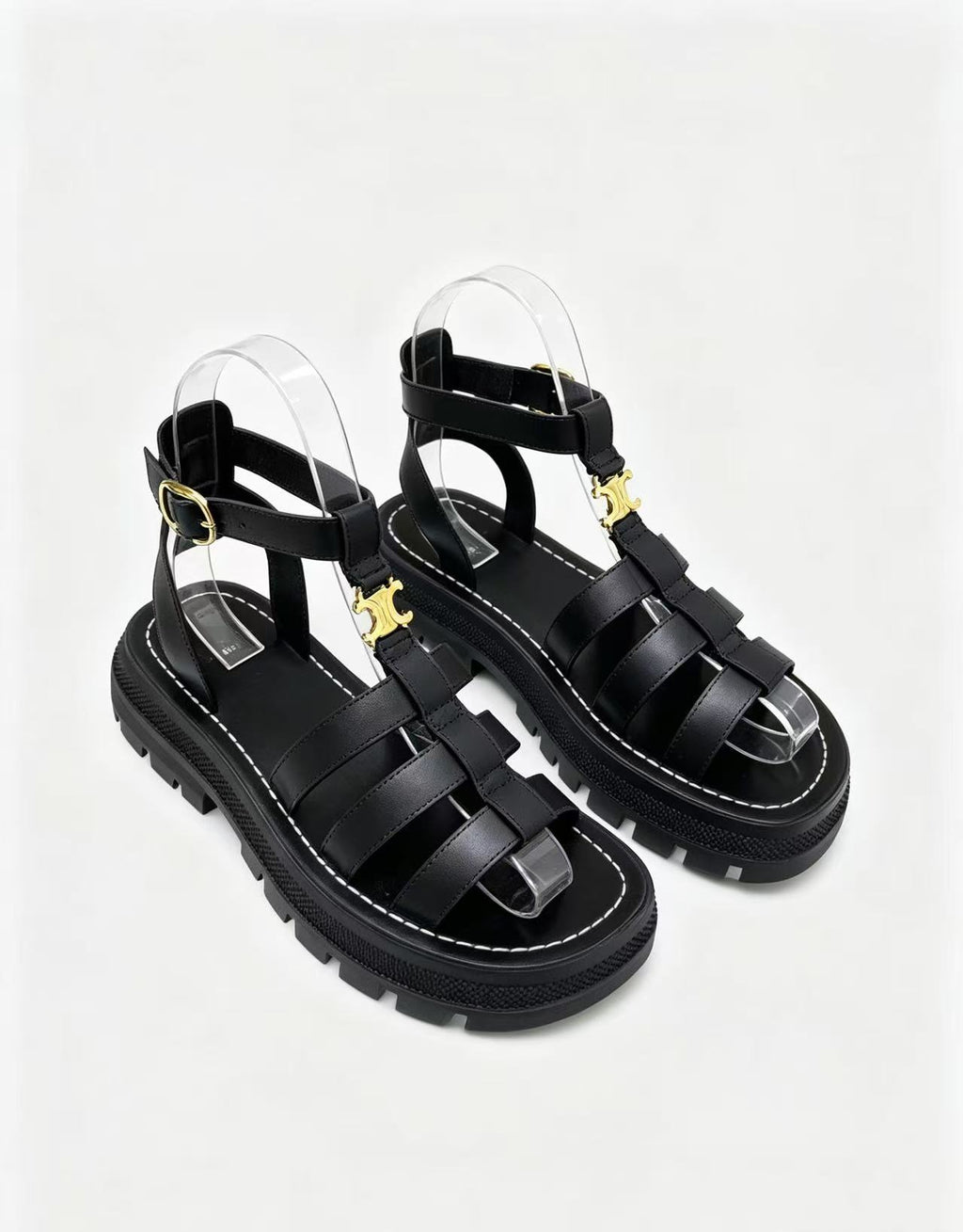 CELINE Arc de Triomphe Buckle Flat Roman Sandals — Women's | EU 35-41
