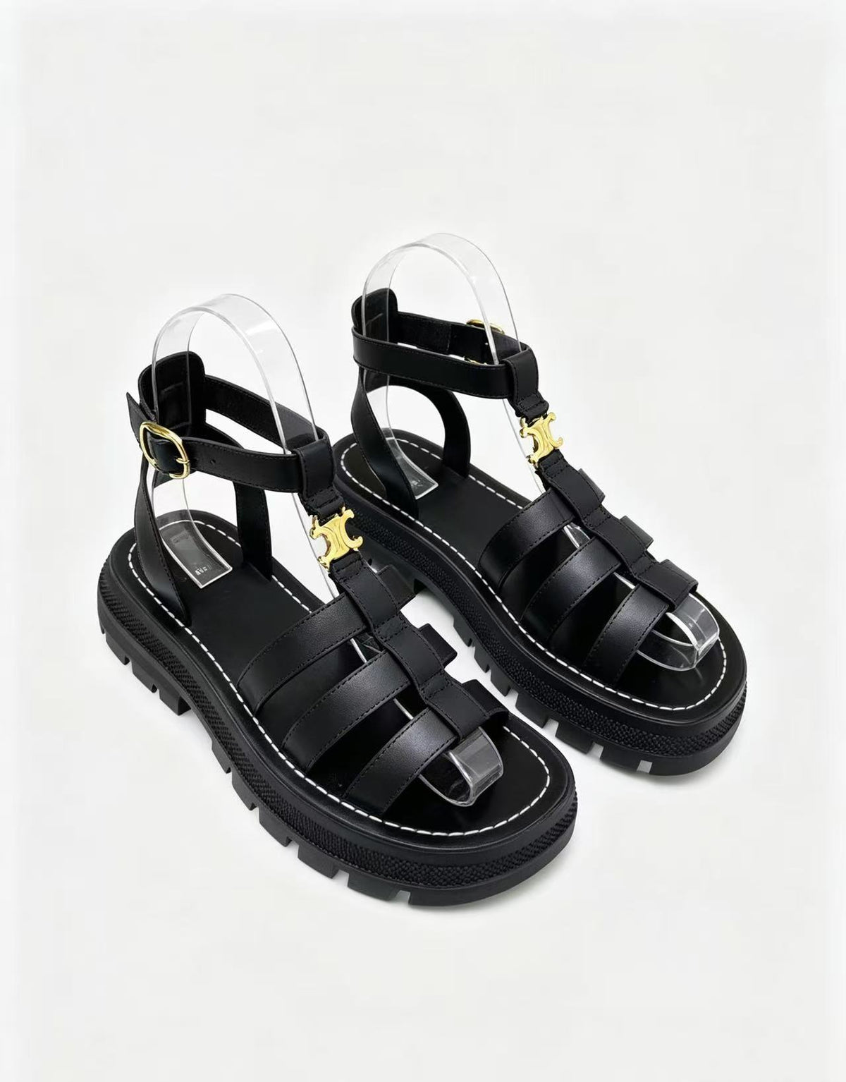 CELINE Arc de Triomphe Buckle Flat Roman Sandals — Women's | EU 35-41