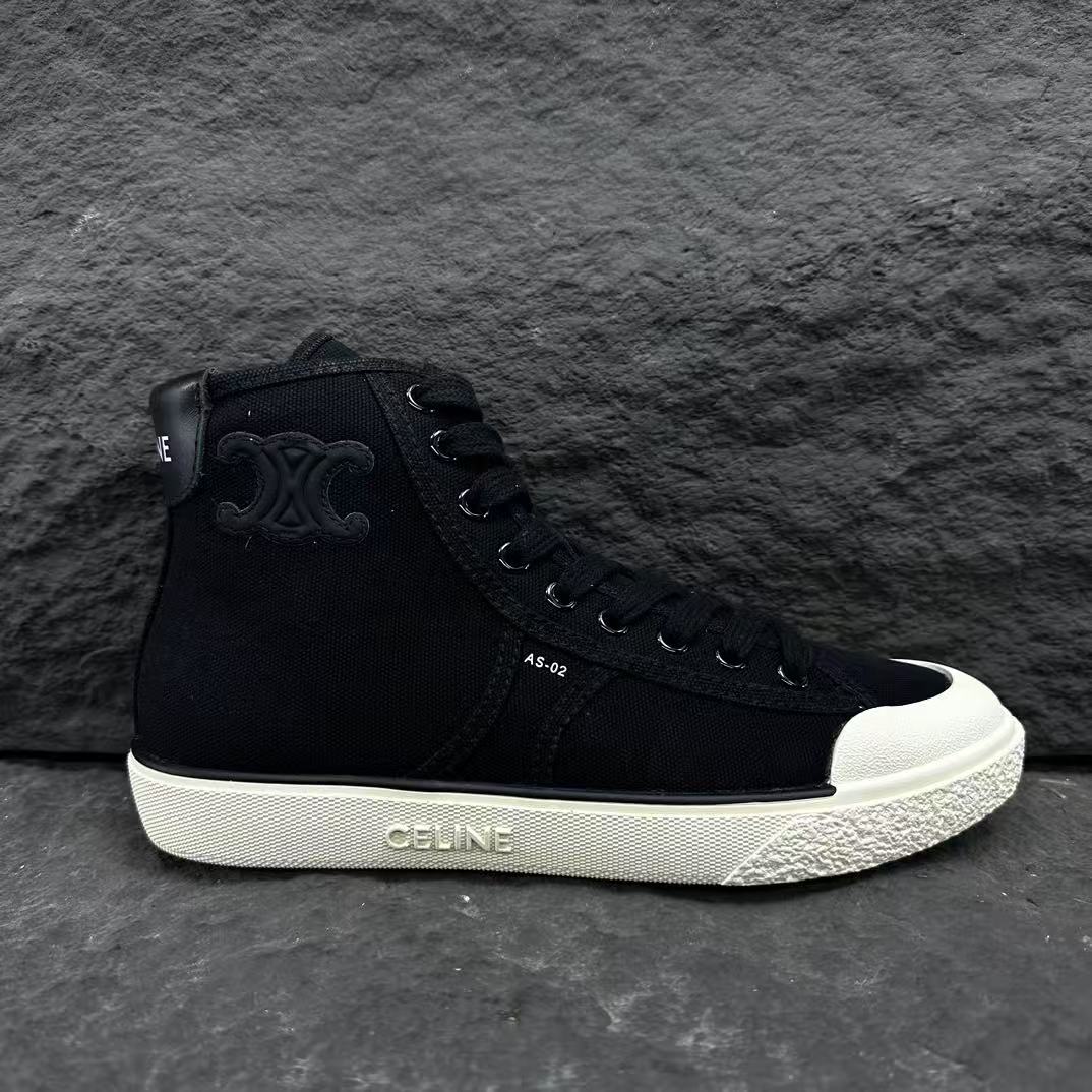 Celine AS-02 ALAN Denim Mid/Low-Top Lace-Up Sneakers