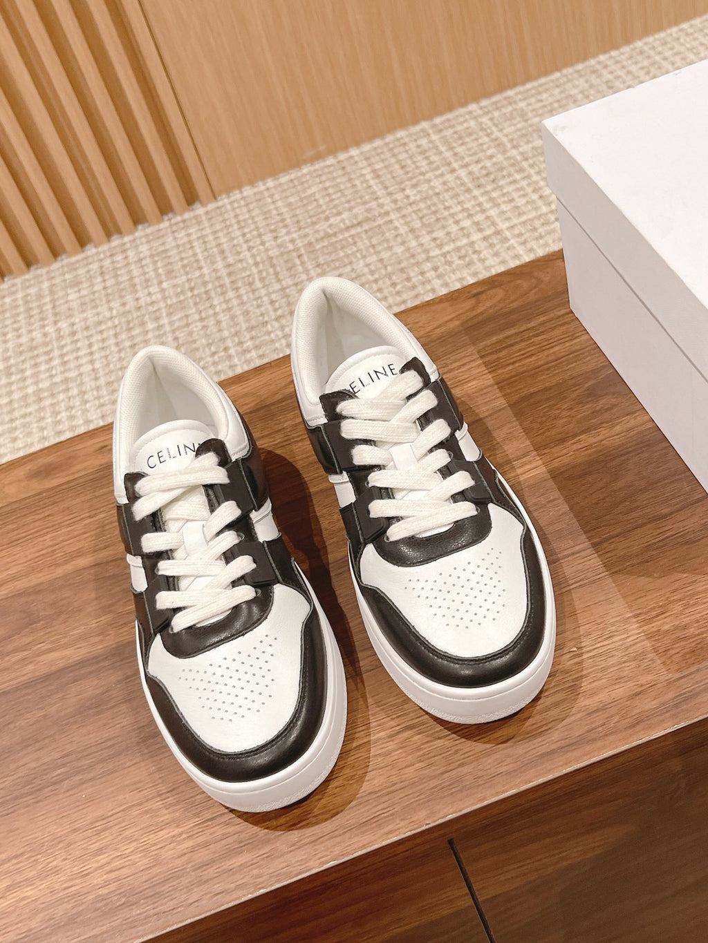 Celine Black & White Unisex Platform Sneakers – Sizes 35–44