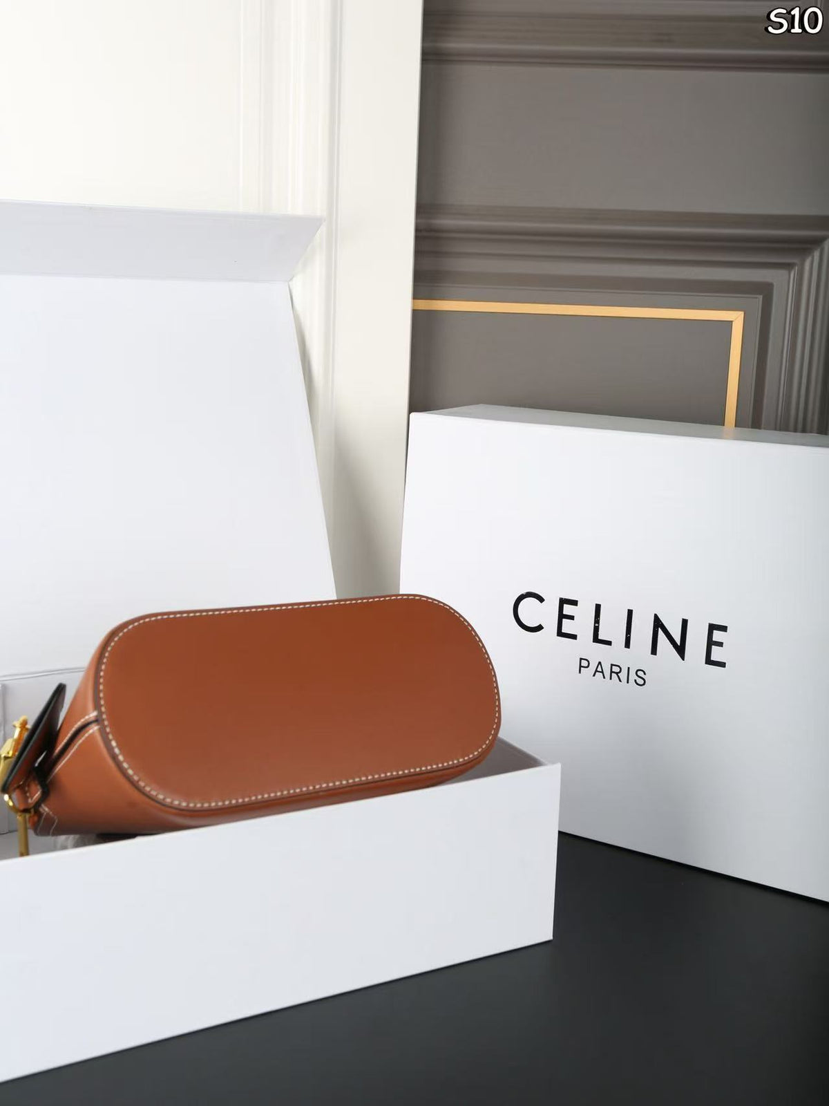 CELINE Shell Bag in Brown | Curved Handbag
