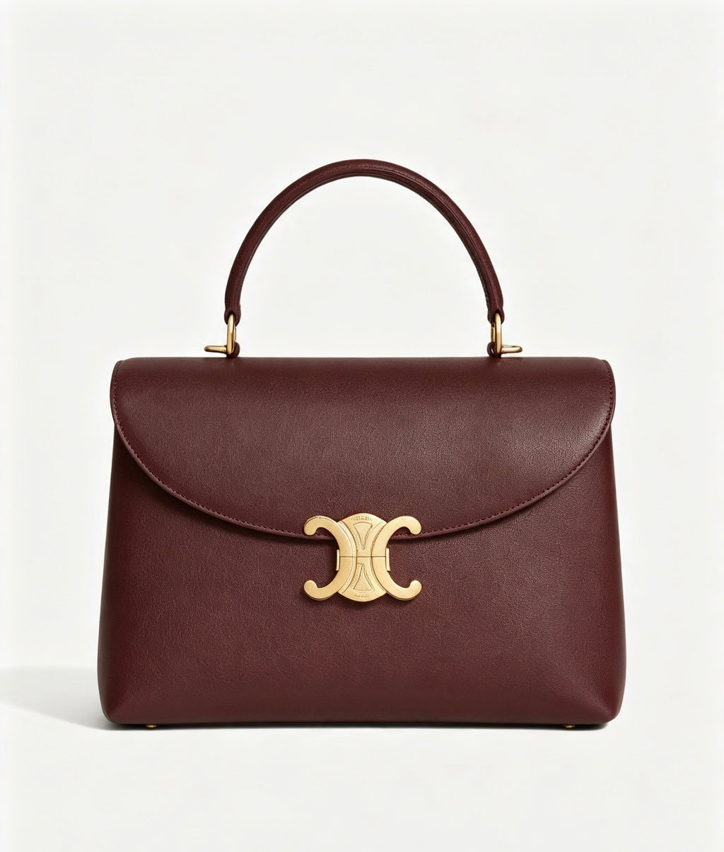 CELINE Triomphe Kelly Bag in Burgundy