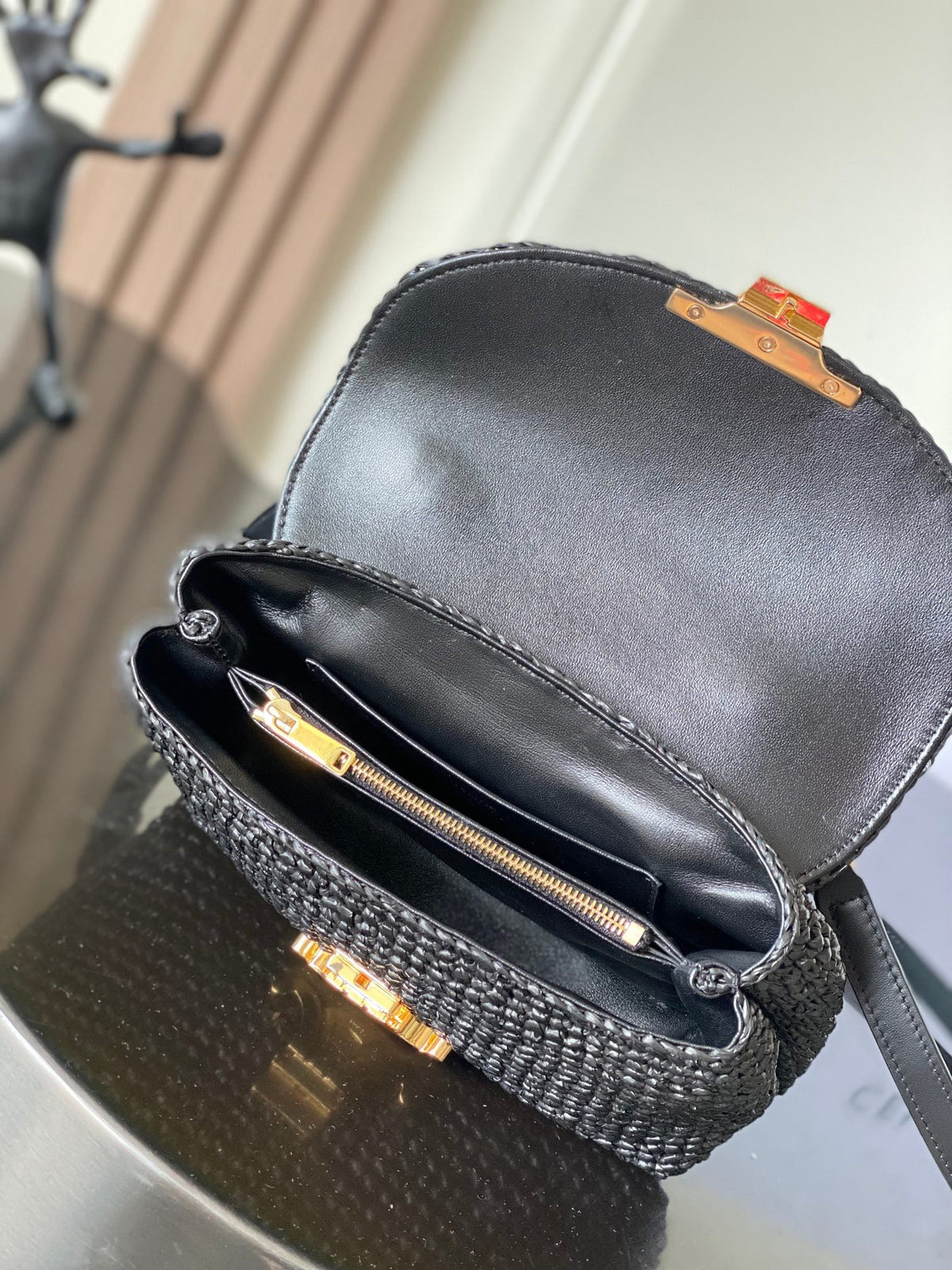 CELINE Teen Nino Woven Handbag in Black