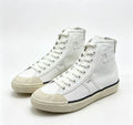 Celine AS-02 ALAN Denim Mid/Low-Top Lace-Up Sneakers — White