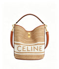 CELINE Bucket 16 Bag in Beige Textile with Smooth Calfskin Trim