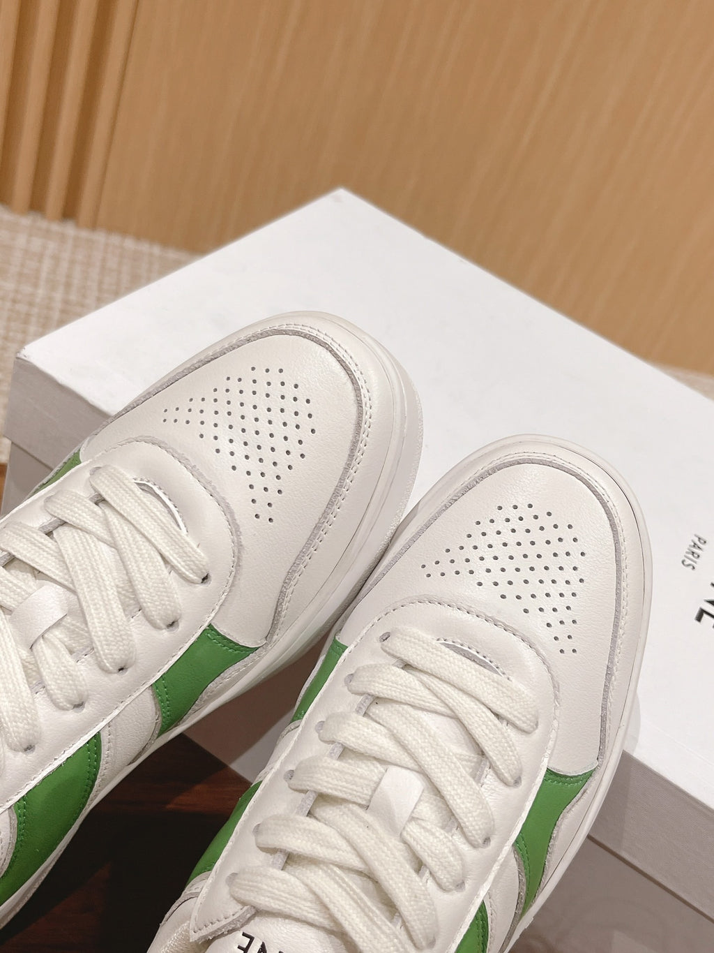 Celine White & Green Unisex Platform Sneakers – Sizes 35–44