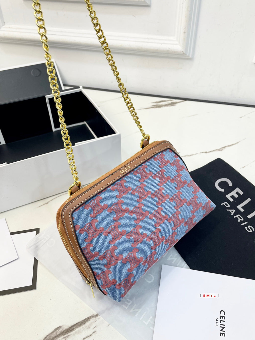 CELINE Triomphe Bag in Reddish Brown