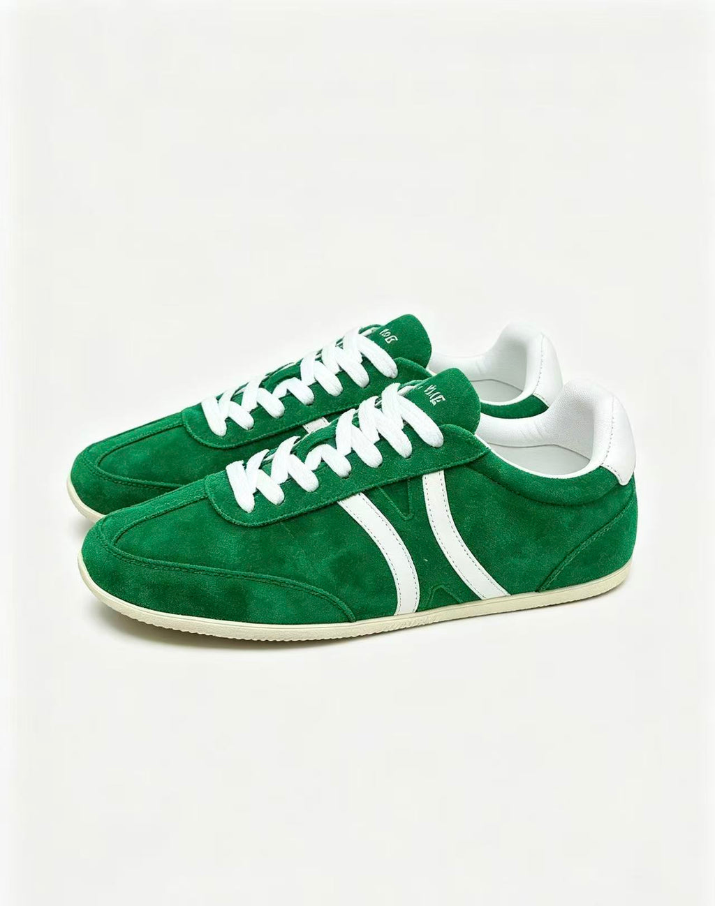 CELINE Jogger Triomphe Low-Top Sneakers in Green Cowhide & Suede