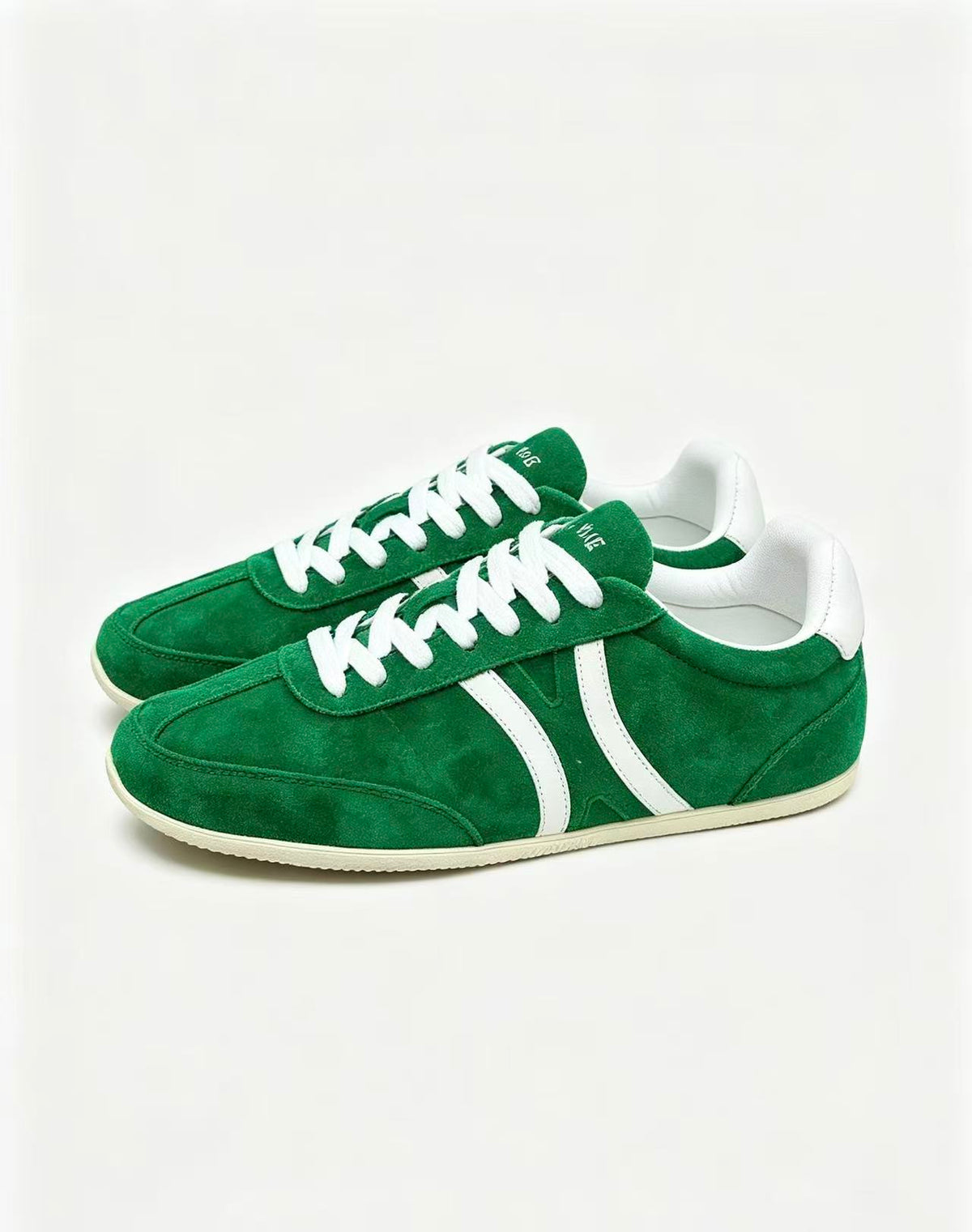 CELINE Jogger Triomphe Low-Top Sneakers in Green Cowhide & Suede