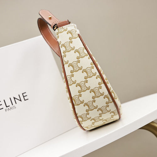 CELINE Classic Ava Shoulder Bag — Leather | Candy & White