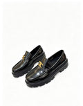 CELINE Triomphe Thick-Sole Loafers — Black