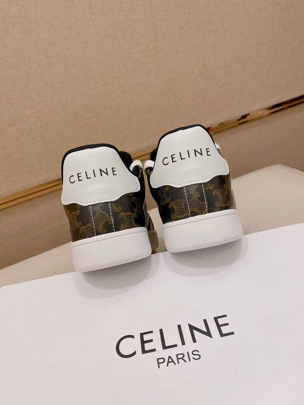 Celine Color-Block Sneakers — Black & Brown