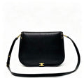 CELINE Triomphe Besace Bag in Black with Gold-Tone Finish