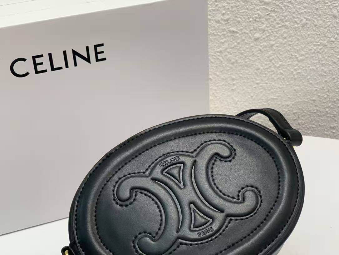 CELINE Pig Nose Mooncake Bag in Black