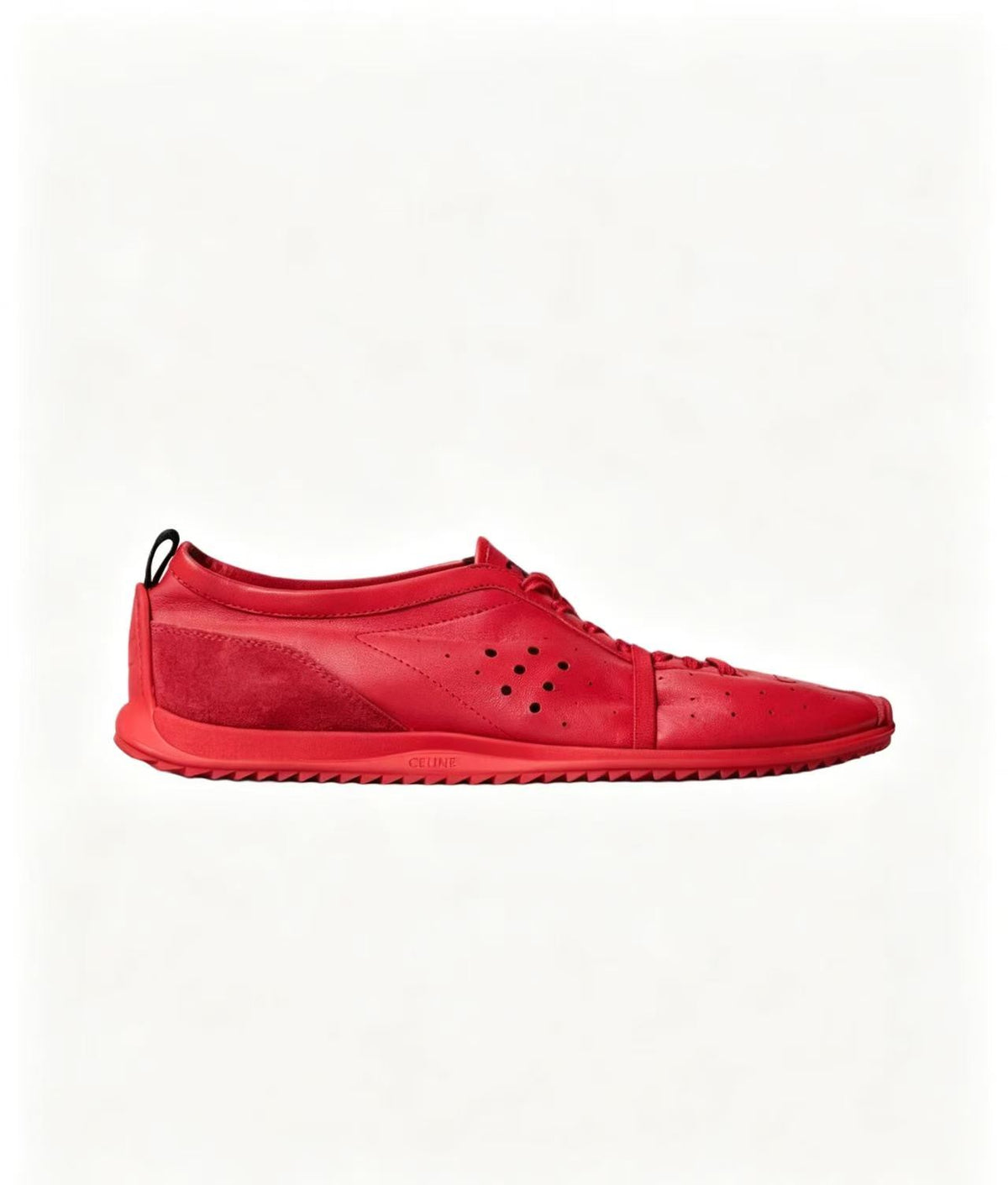 CELINE Women's Calfskin Leather Lace-Up Low-Top Casual Shoes | Red | EU 35-41