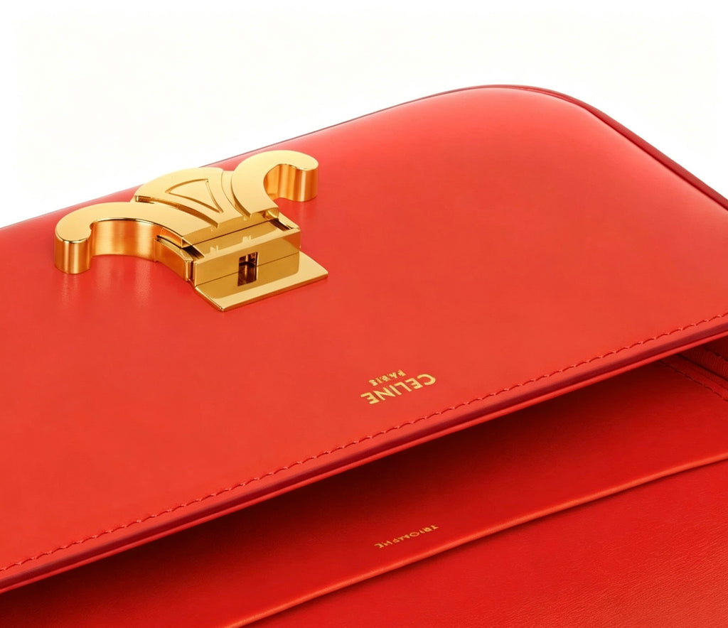Celine Red Claude Leather Crossbody Bag