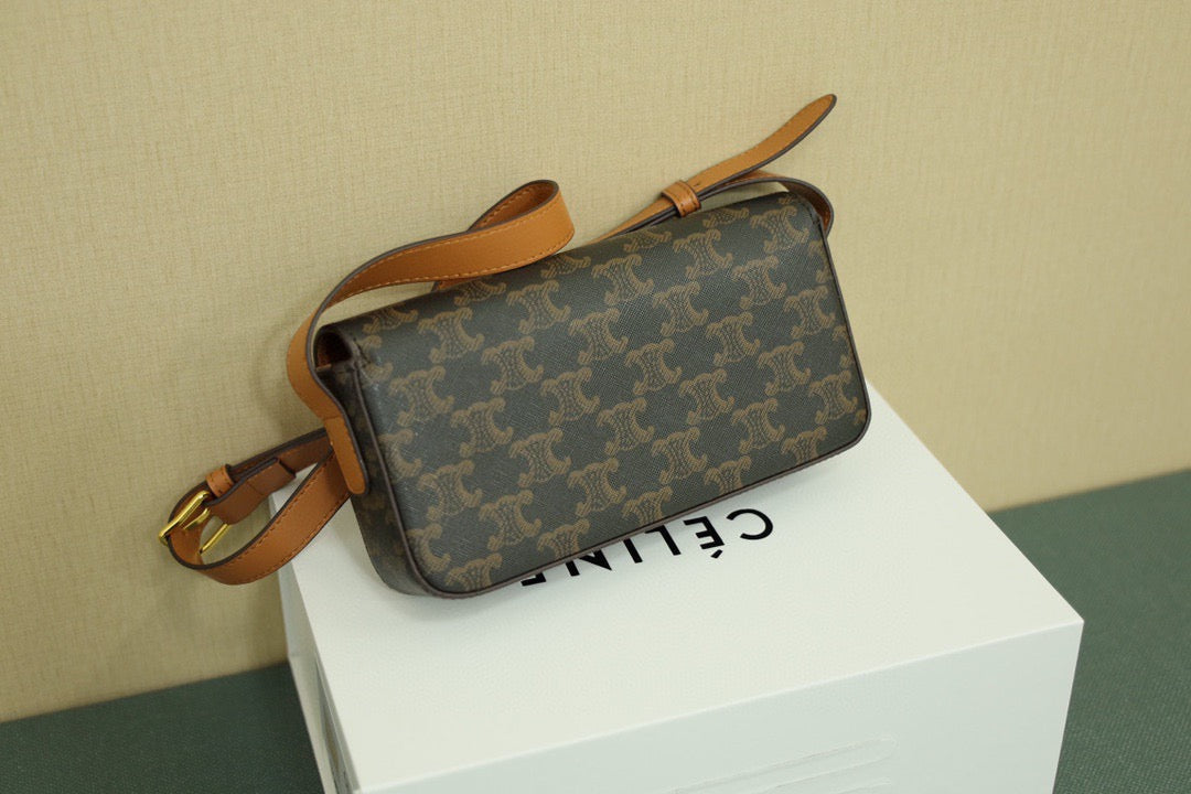 CELINE Triomphe Shoulder Bag — Leather | Tan