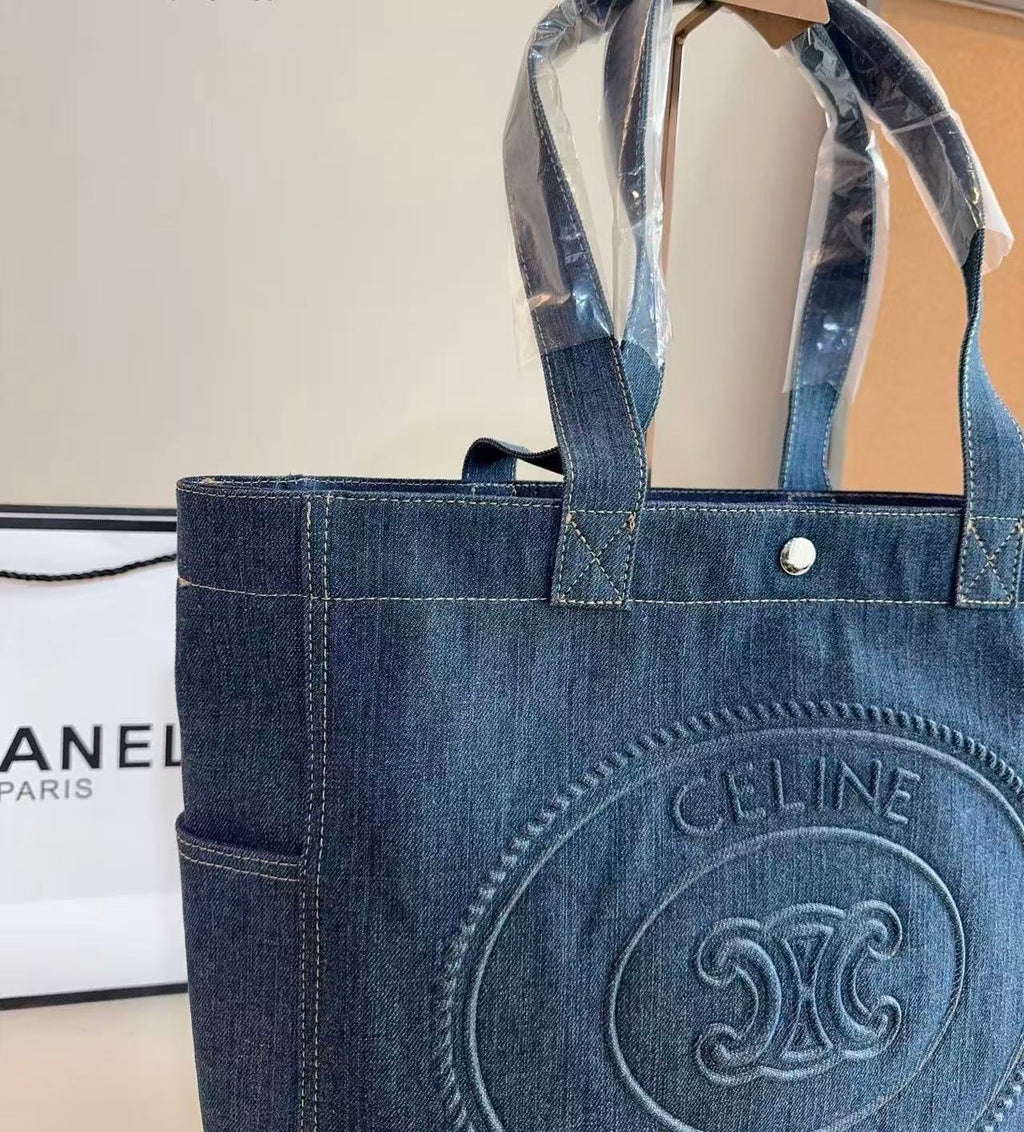 CELINE Triomphe Shoulder Bag in Blue
