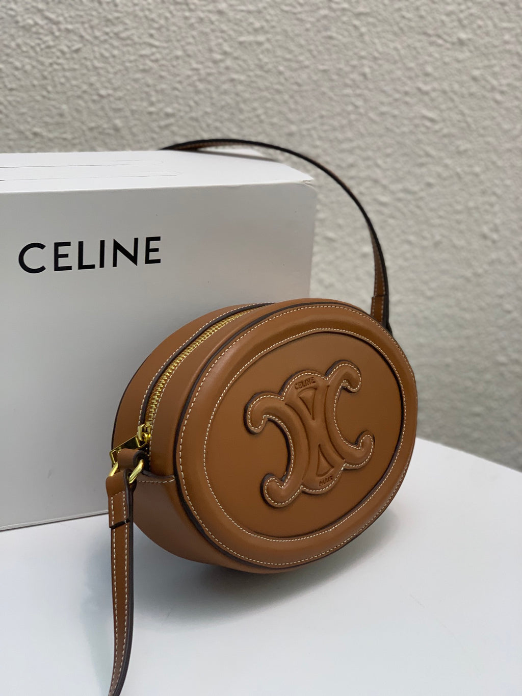 CELINE Pig Nose Mooncake Bag in Brown